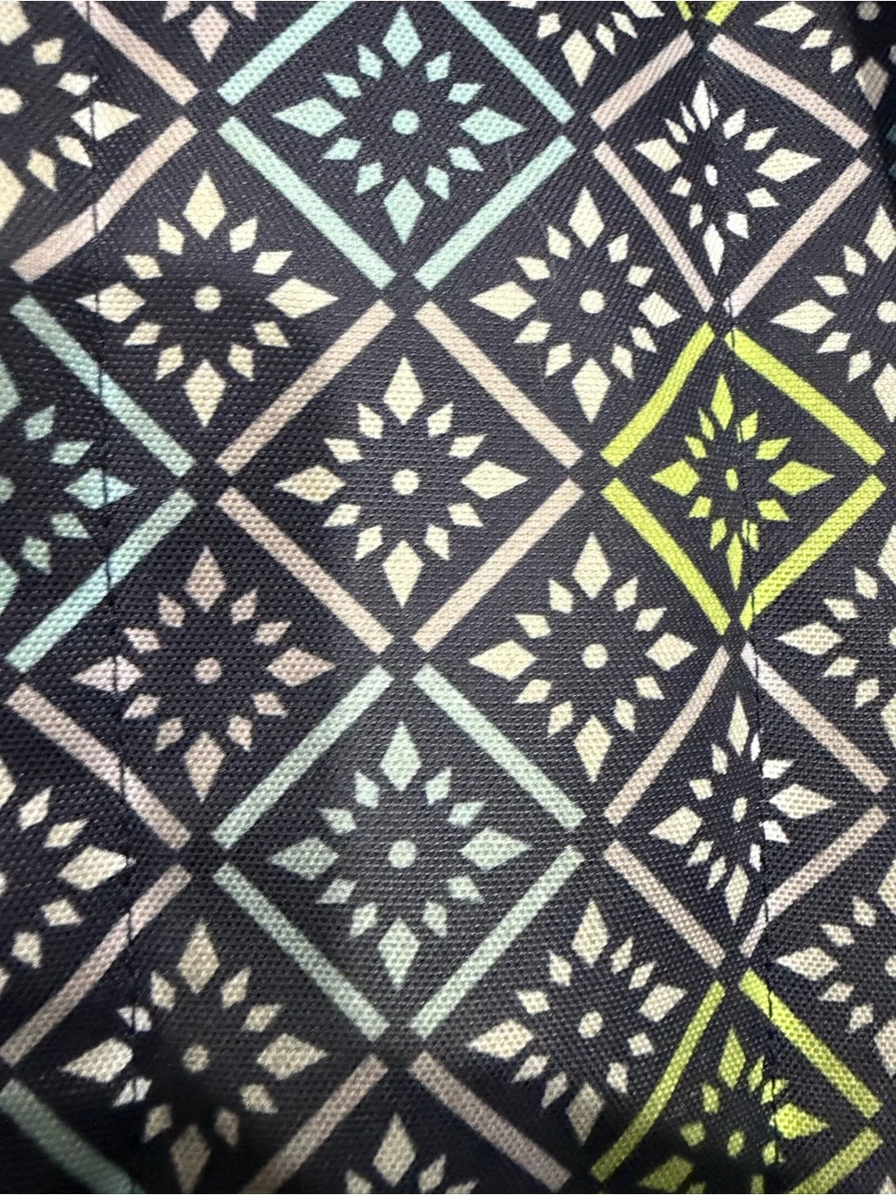 TOMS Navy Backpack with Blue and Lime Geometric Print